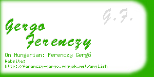 gergo ferenczy business card