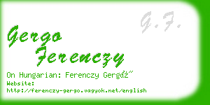 gergo ferenczy business card